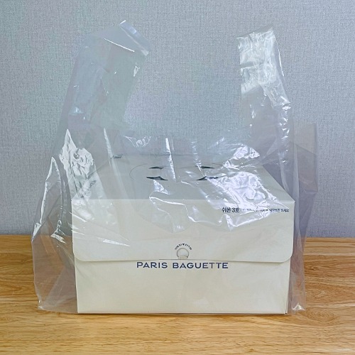 케익박스 포장용 비닐쇼핑백  투명 손잡이 비닐봉투  4가지 사이즈  [100장/1000장]